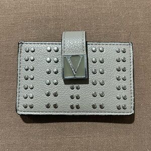 Grey Stud Metallic Card Accordion Wallet